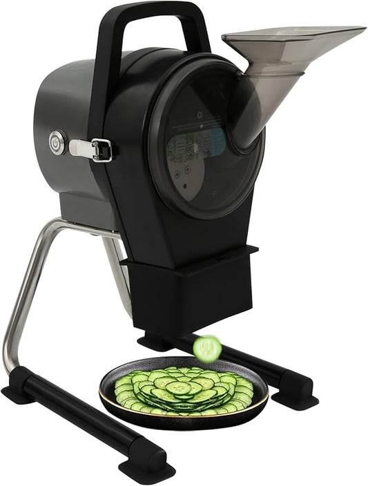 120V Commercial Food Processor,Electric Vegetable Cutter with 3 Feed Ports, Stainless Steel Vegetable Processor Detachable for Onion Shredder Potato, Veggie Processor Commercial Home Use