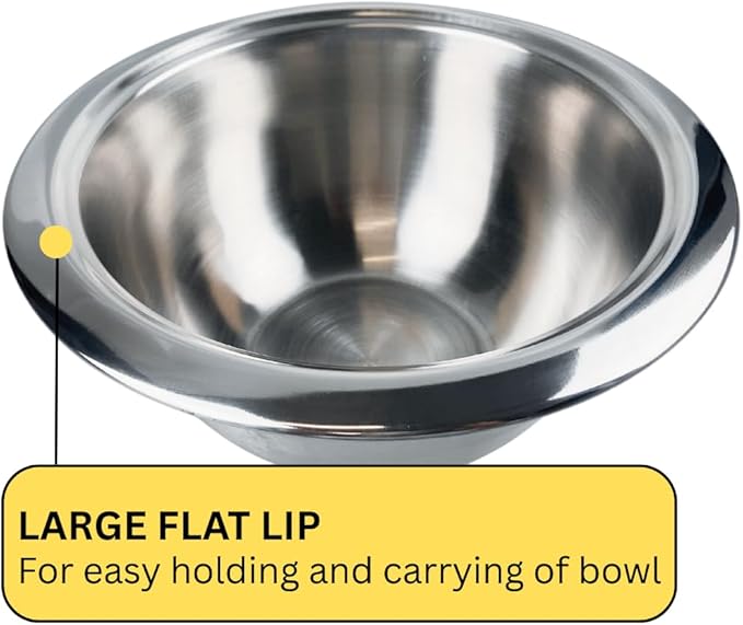 Stainless Steel Bowl | 9.75" x 4" (24.8 cm x 10.2 cm) | Brushed Finish with Polished Rim | Perfect for Mixing & Serving | Lightweight & Durable | Suitable for All Occasions