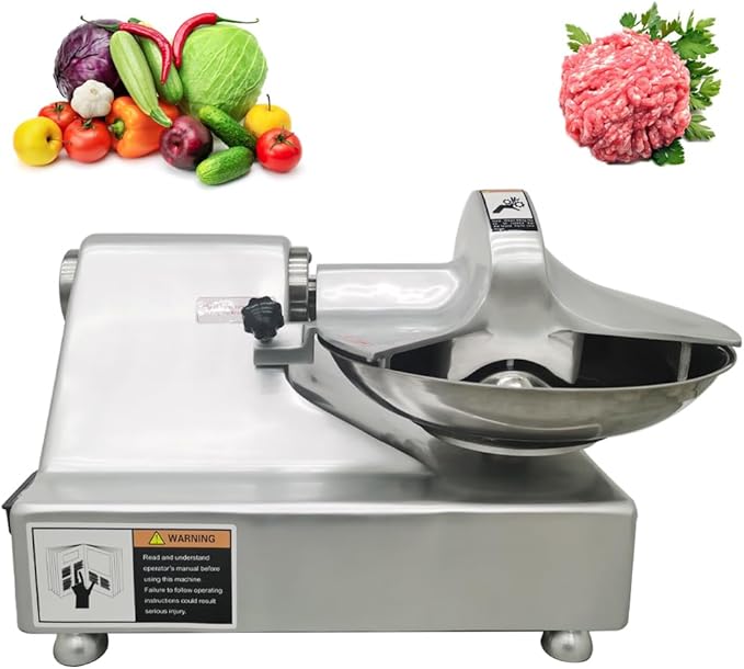 5.5L Commercial Food Processor 550W Electric Meat Vegetable Chopper Multifunctional Food Grinder Blender Cutter for Meat Vegetables Fruits Ginger Garlic 1400r/min
