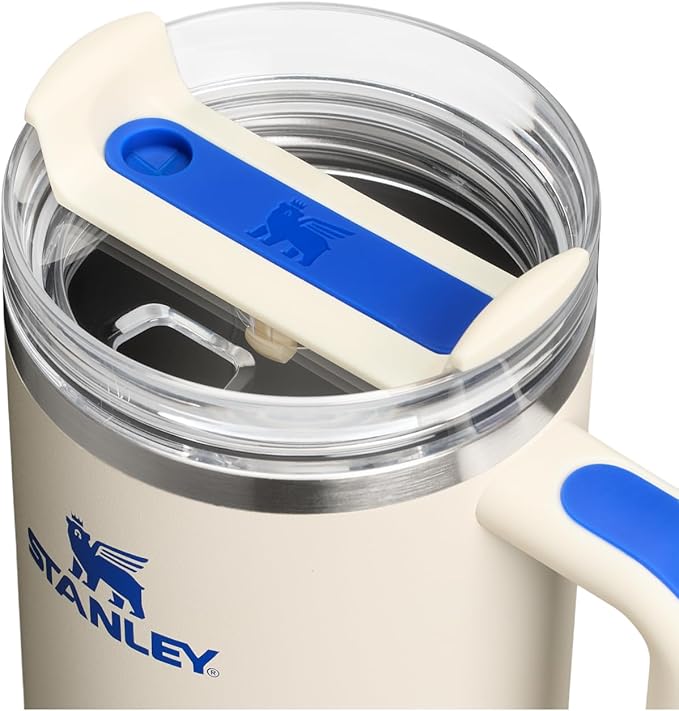 STANLEY Quencher H2.0 Tumbler with Handle and Straw 40 oz | Flowstate 3-Position Lid | Cup Holder Compatible for Travel | Insulated Stainless Steel Cup | BPA-Free | Cream Royal