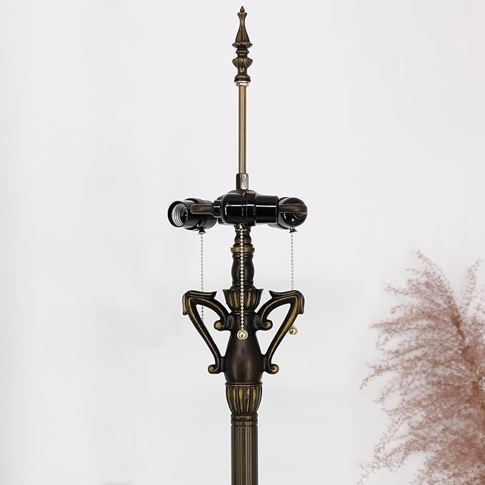 Tiffany Floor Lamp Base Only, for 16-24 Inch Stained Glass Lampshade Height 71 Inch Bronze Finished Resin Base Antique Standing Lighting Base Replacement Only Wide 11 Inch(B (W11H71 Inch))