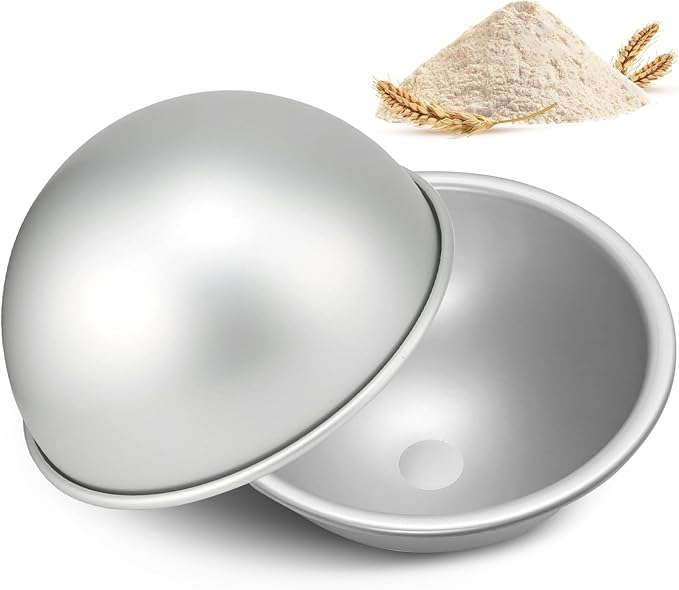 3 Pack 6 Inch Dome Cake Pan - Football Shaped, Sphere Cake Pan, Nonstick Anodized Aluminum, Baking Tools of Ball Pan for Birthday, Wedding Anniversary, Send Goods from Local