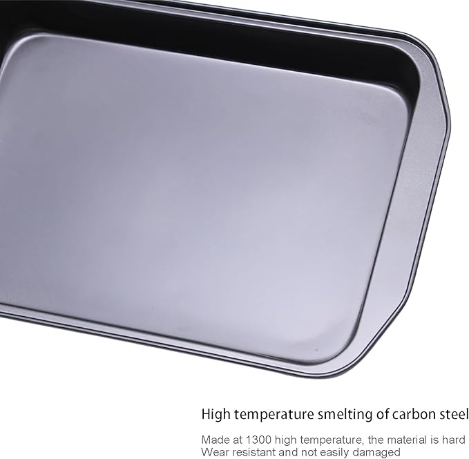 Black Large Rectangular Baking Pan Carbon Steel Non-stick Cake Mold Oven Baking Pan (Size: 16 inches long x 11 inches wide x 2 inches high)