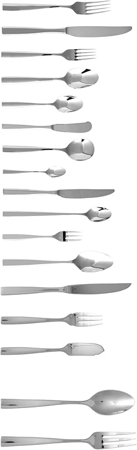 Fortessa Lucca 18/10 Stainless Steel Flatware Bouillon Spoon, Set of 12