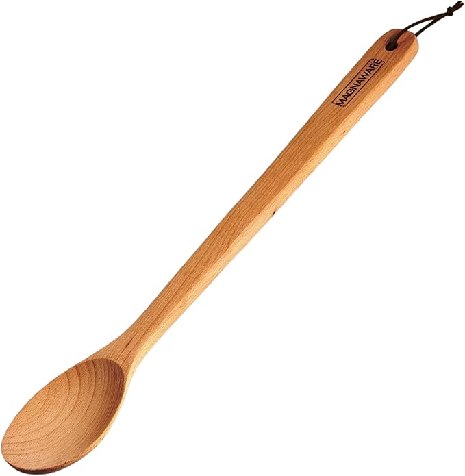 Extra Long Wooden Spoon, 18-inch Heavy Duty Stir Paddle for Cooking in Big Pots - Large Cooking Spoon For Cajun, Brewing, Mixing, Stirring - Solid Natural Hard Wood Large Spatula