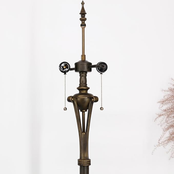 Tiffany Floor Lamp Base Only, for 16-24 Inch Stained Glass Lampshade Height 70 Inch Bronze Finished Resin Base Antique Standing Lighting Base Replacement Only Wide 11 Inch(A (W11H70 Inch))