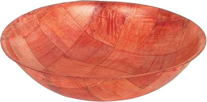 Tiger Chef 5 Inch Woven Wood Salad Bowls. Set Of 3 Bowls With Free Salad Spoon. 5" Snack Popcorn Salad Bowls
