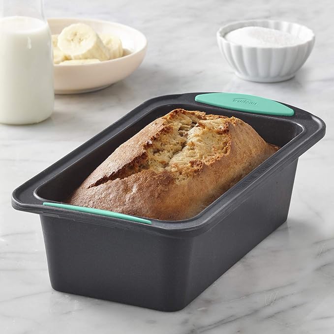 Trudeau 5115206M Structure Loaf Pan Silicone Bakeware, 8.5" x 4.5", Mint/Black