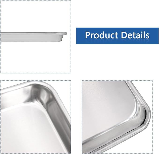HARDURA Aluminum Baking Sheet Pan 18”L X 26”W X 1”H Cookie Sheet, 6Packs, For Oven in Bakery & Restaurant, Kitchen