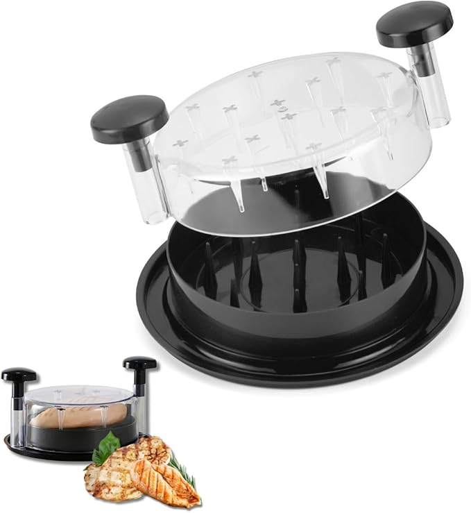 Chicken and Meat Shredder with Clear Lid, Black, 180-Degree Rotating Cover, 3 Shredding Levels, Kitchen Food Processor