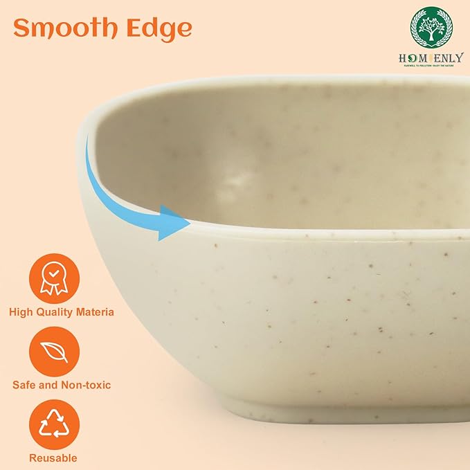 Homienly Soy Sauce Dishes,Wheat Straw Small Bowl Set of 6-4.5 OZ Small Dessert Bowls,Unbreakable Dipping Bowls,Dipping Sauce Cups,Mini Prep Bowls, Dip Bowl for Side Dish - Beige