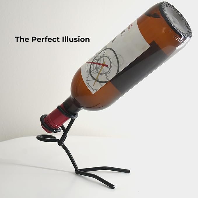 Fun Wine Bottle Stand, Metal Drinking Stickman Figure, Unique Wine Bottle Holder, Elegant Bottle Display