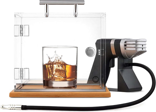 The Smoking Cube - Cocktail Smoker and Smoking Box Kit, Magnetically Removable Display Board, with Wood Chips