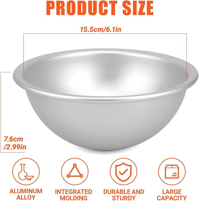 3 Pack 6 Inch Dome Cake Pan - Football Shaped, Sphere Cake Pan, Nonstick Anodized Aluminum, Baking Tools of Ball Pan for Birthday, Wedding Anniversary, Send Goods from Local