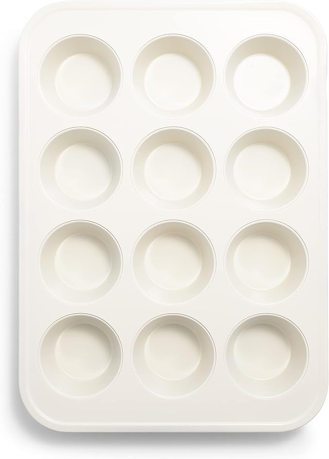 GreenLife 12-Cup Muffin Pan, Healthy Ceramic Nonstick Bakeware, PFOA & PFAS-Free Cupcake Tray, Durable Baking Pan, Versatile Kitchen Essential, Easy Clean Muffin Mold, Nonstick Baking Sheet, Turquoise