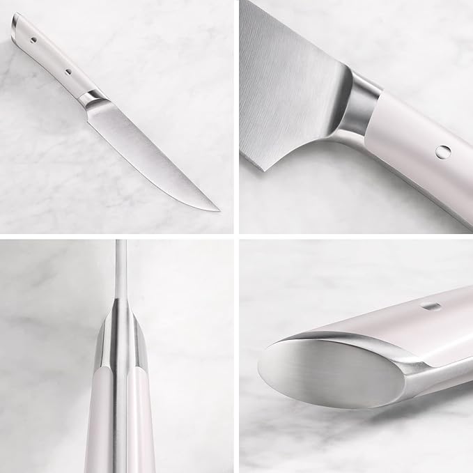 Cangshan HELENA Series German Steel Forged 4-Piece Fine-Edge Steak Knife Set (White)