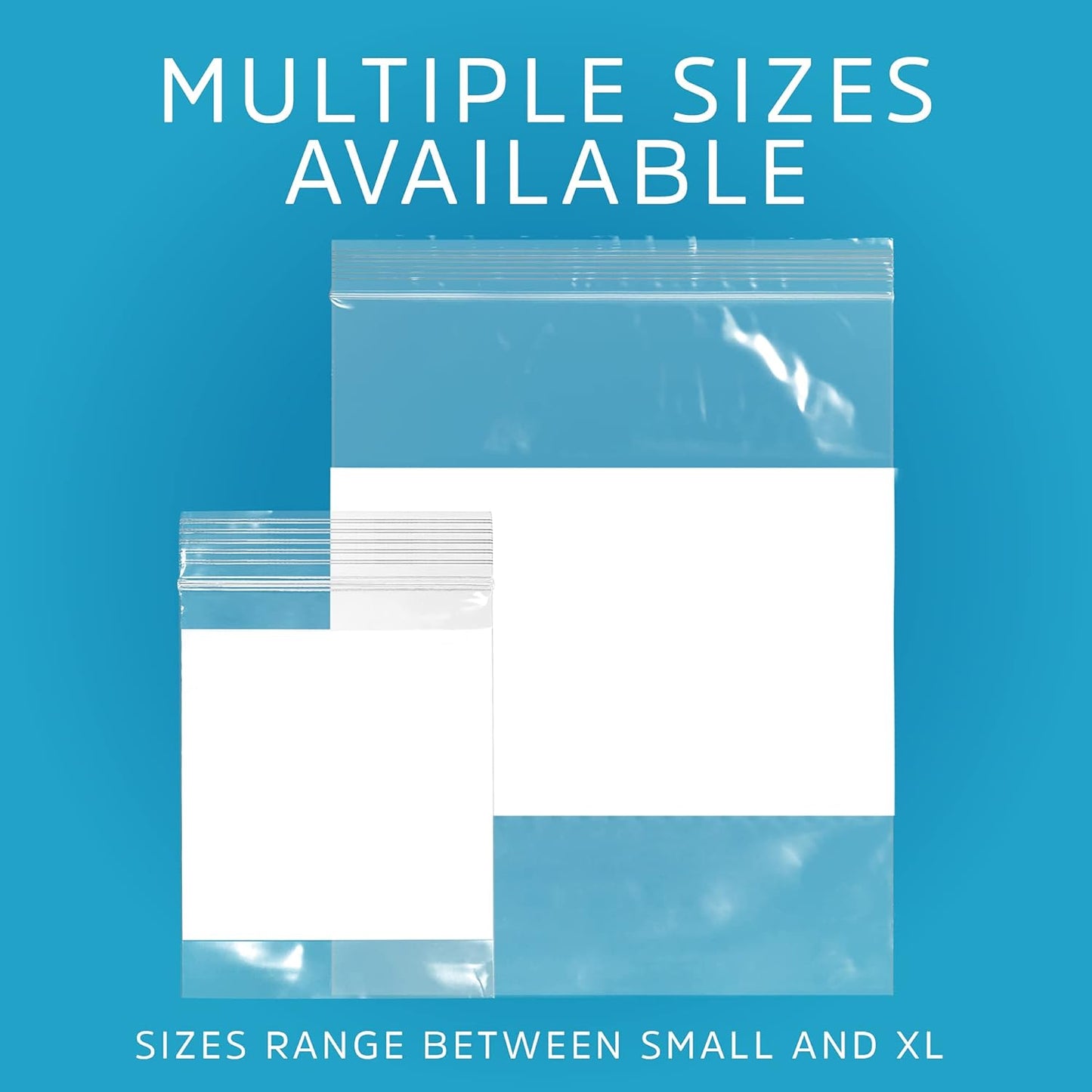 1000 Count, 8" x 10" 1/2 Gallon Zip Bags, 2 Mil Thick Clear Plastic Reclosable Zipper Lock Bags with Write-on White Block, with Resealable Zip Top Lock for Food Storage, Sandwiches & Office Supplies