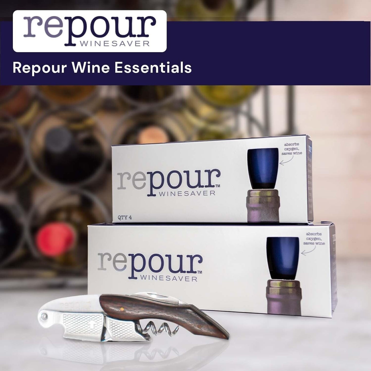 Wine Essentials Combo Pack – Premium Corkscrew & Wine Saver | Manual Wine Key Removes Corks Easily, Wine Stopper Preserves Wine Easily|Perfect for Wine Lovers and Enthusiasts (Mahogany 10 Pack)