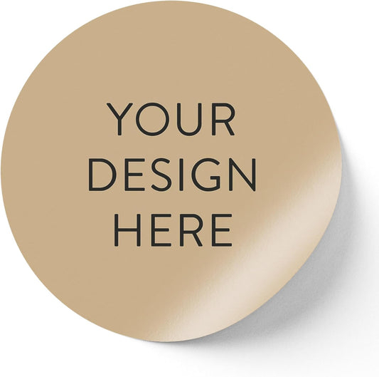 100 Custom Vinyl Stickers - Upload Your own Image, Text, Design, Logo - Personalized Logo Labels for Handmade, Packaging, Bottle, Jars, Candle, Brand Stickers (Brown, 3x3)