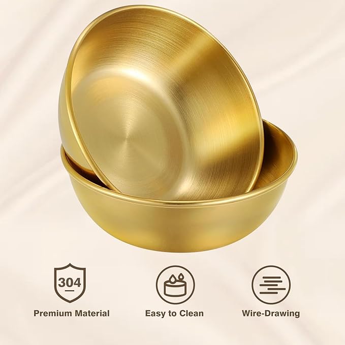 12 Pack 3.2 Inch Gold Stainless Steel Dipping Bowls – Small Bowls for Dips, Soy Sauce, Condiments, Appetizers, Facial Bowl for Esthetician Use