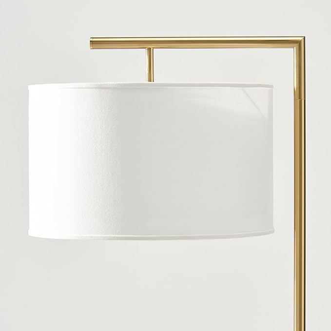 Brightech Montage Modern Floor lamp, LED Floor Lamp for Living Rooms & Offices - Tall Standing Lamp for Bedroom Reading - Corner Pole Lamp for Contemporary Home Decor - Gold, Antique Brass