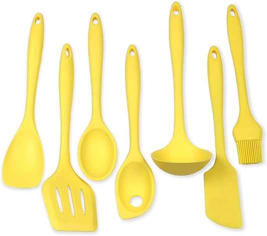 Chef Craft Premium Silicone Kitchen Tool and Utensil Set, 7 Piece, Yellow