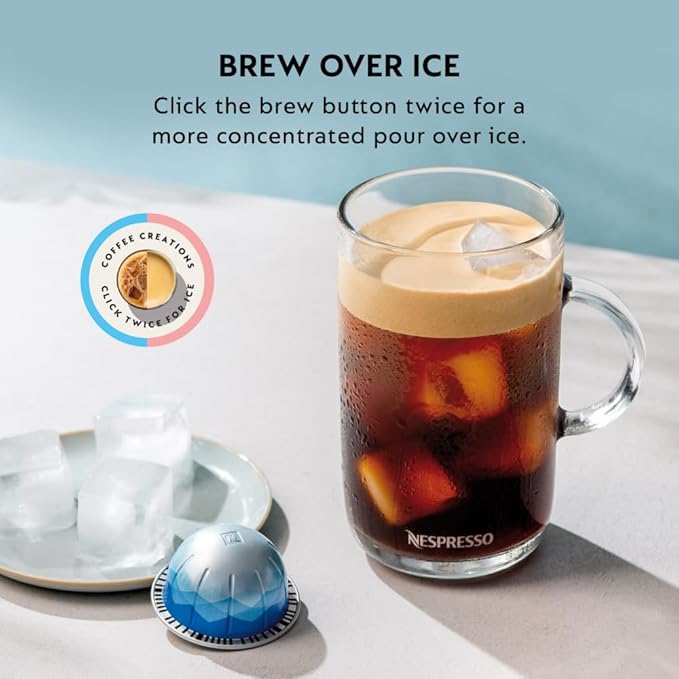 Nespresso Vertuo Pop+ Coffee and Espresso Machine by De'Longhi with Aeroccino Milk Frother, Pacific Blue