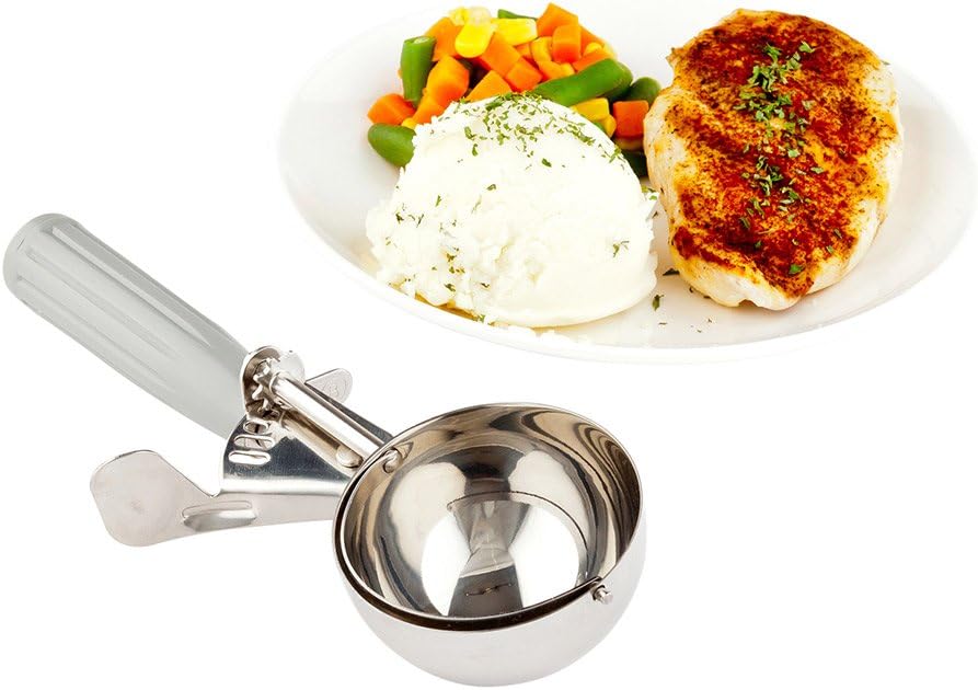 Met Lux 4 oz Stainless Steel #8 Portion Scoop - with Gray Handle - 1 count box