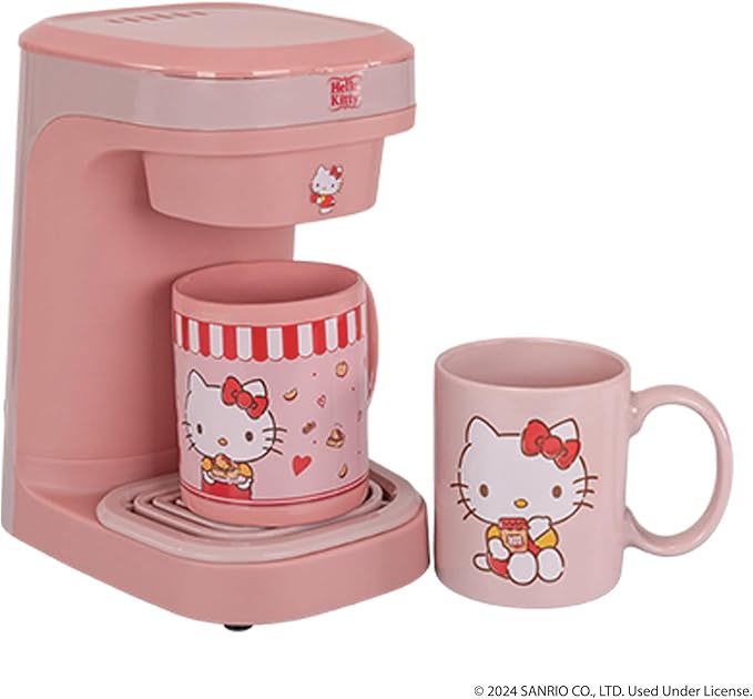 Uncanny Brands Hello Kitty Single Cup Coffee Maker Gift Set with 2 Mugs