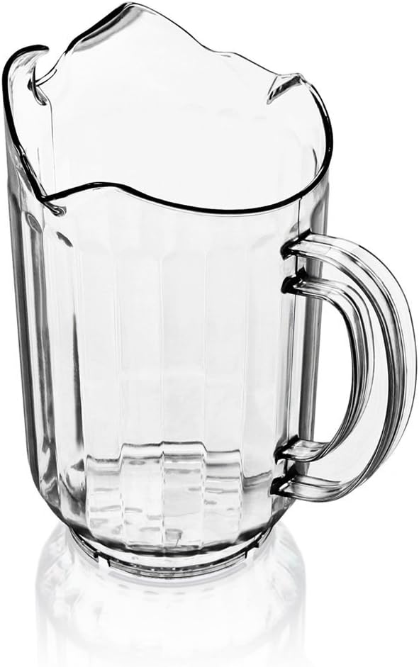 New Star Foodservice Resturant-Grade Polycarbonate Plastic Water Pitcher (3 Spouts (Clear), 60 oz (Set of 12))