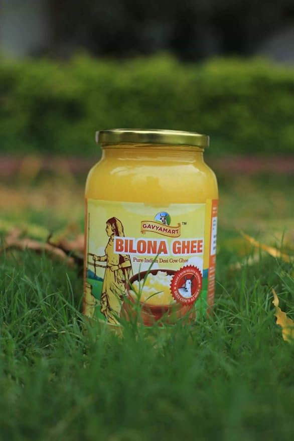 Gavyamart Vedic Bilona Cow Ghee ,Grassfed Ghee – Pasture Raised, Hand Crafted Clarified Butter Made Using Traditional Bilona Method Desi Ghee Jar 500ML Pack of 2 (16 flOz X 2)
