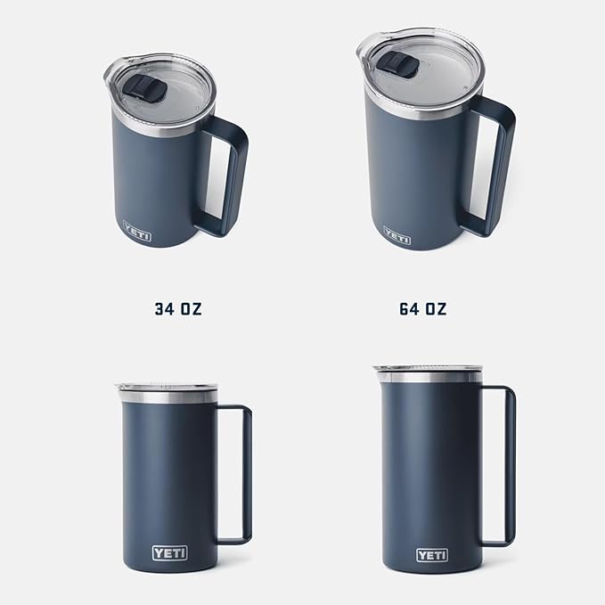 YETI Rambler 34 oz Pitcher, Vacuum Insulated, Stainless Steel with MagSlider Lid, Wetlands Brown