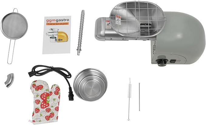 Oil Pressing Machine, 110V 1800W Electric Oil Mill Nut Seeds Oil Extractor Cold& Hot Press Machine for Peanuts Walnuts Soybeans, Temperature Control 122℉-572℉ (Not Used for Olives)