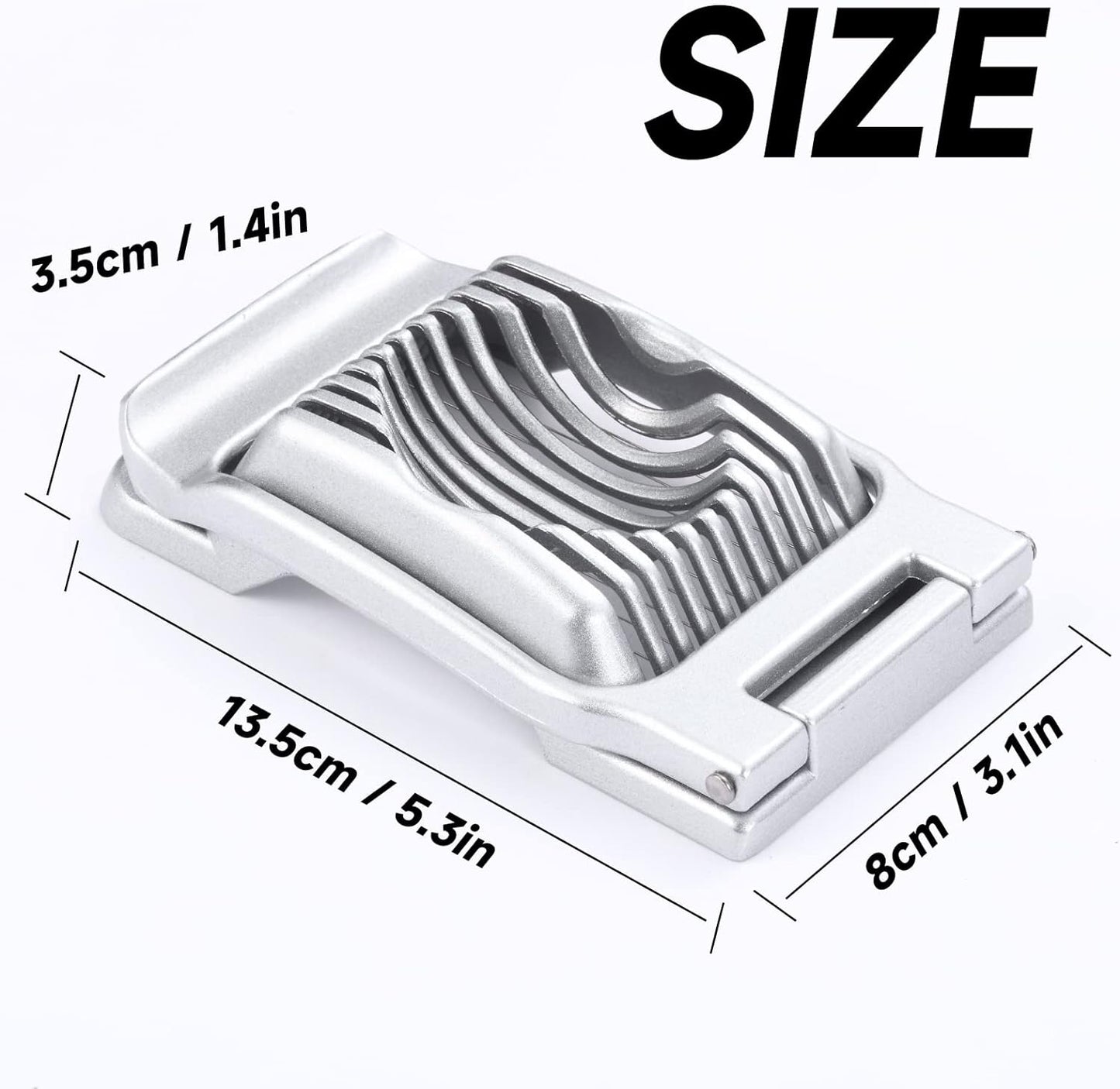 2 Packs Egg Slicer,Strawberry Slicers, Stainless Steel Wire Egg Slicer for Hard Boiled Eggs, Heavy Duty Aluminum Base Metal Egg Cutter for Egg Strawberry Soft Fruit & Food, Dishwasher Safe