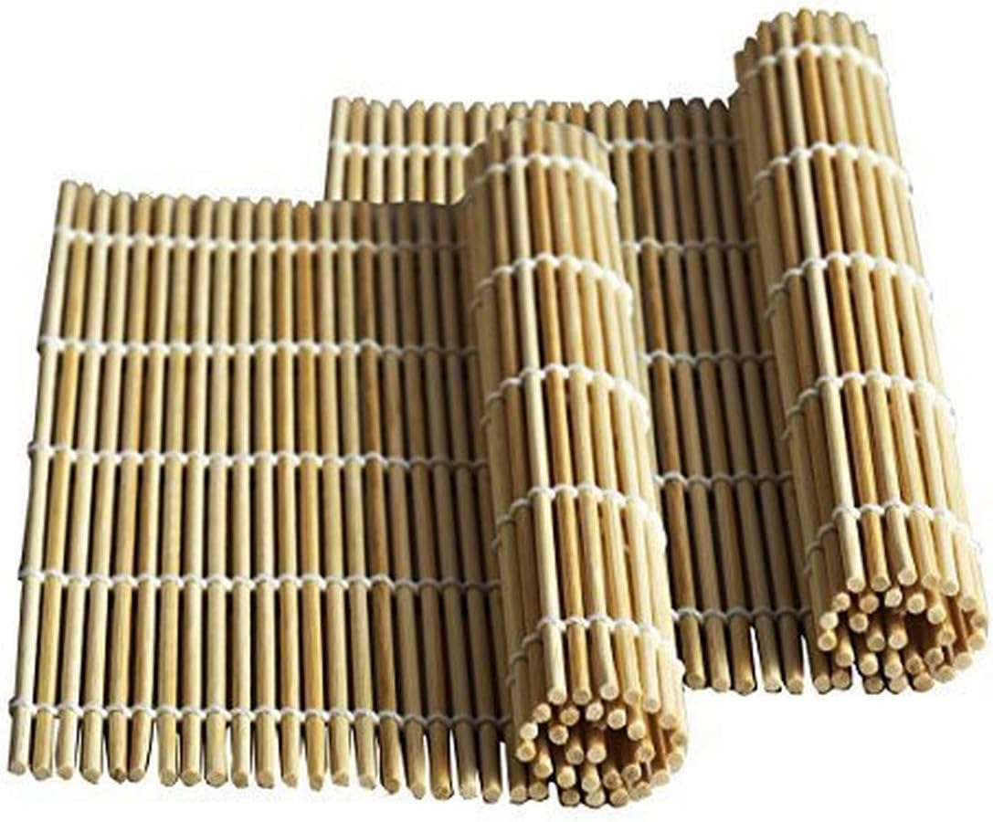JapanBargain, 2 Pack Large Sushi Roll Bamboo Mats, 10.5" Square Natural Bamboo Sushi Rolling Mats for Making Sushi Rolls, Eco-Friendly, Reusable, Easy to Clean