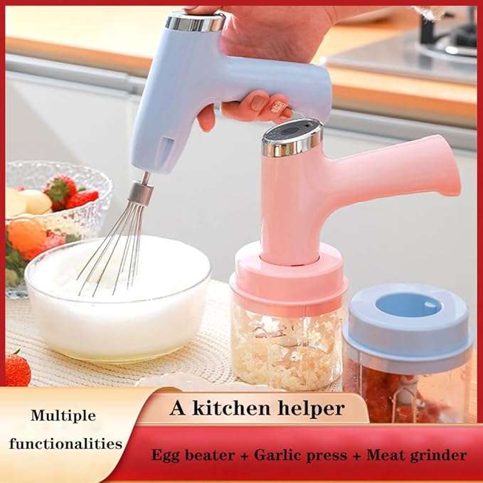 Powerful Multi-Function Electric Vegetable Chopper/Mini Food Processor/Food Slicer/Electric Egg Beater/Whisk/Hand Mixer Handheld Your Kitchen's Trusted Helper