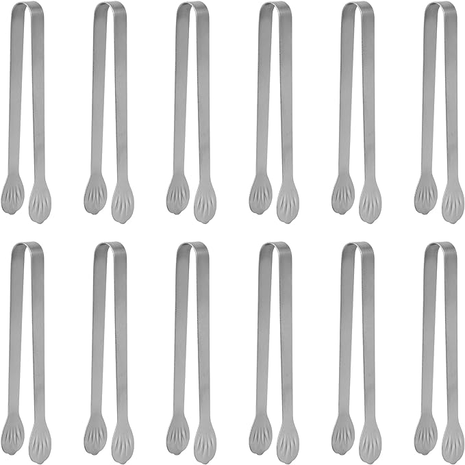 Serving Tongs Kitchen Tongs,Buffet Tongs, Stainless Steel Food Tong Serving Tong,small tongs12 Pack (5 Inch(12 pack))