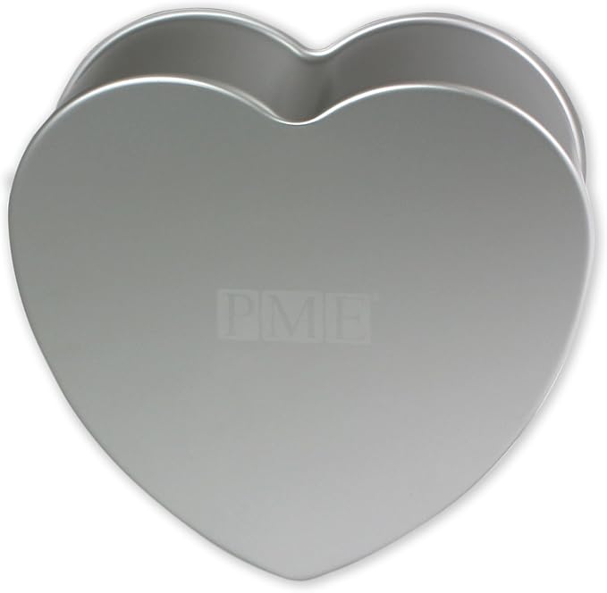 PME HRT082 Anodised Aluminium Heart Cake Pan 8 x 2-Inch Deep, Silver