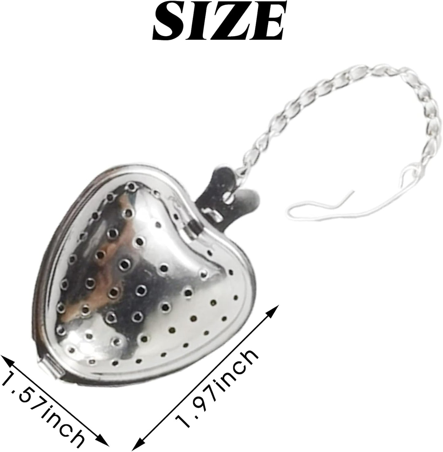 TIHOOD 15PCS Tea Strainer Stainless Steel Mesh Tea Ball Infuser Premium Tea Filter Tea Interval Diffuser with Extended Chain Hook for Loose Leaf Tea and Spices & Seasonings
