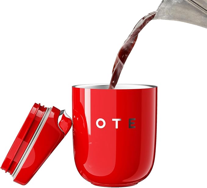 OTE Coffee Travel Mug, Double Walled Coffee Cup 220ml Vacuum Insulated Stainless Steel with Leakproof Lid, Reusable Coffee Cups, BPA-Free, Mini Thermal Mug/to Go Cups for Hot Cold Drinks, Red