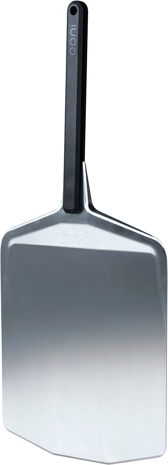 ooni 12' Aluminium Metal Pizza Peel - 12 Inch Lightweight Peel with Long Handle, Rectangle Pizza Turner