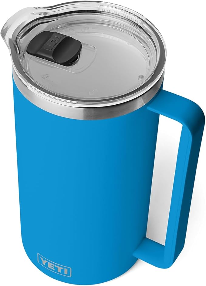 YETI Rambler 64 oz Pitcher, Vacuum Insulated, Stainless Steel with MagSlider Lid, Big Wave Blue