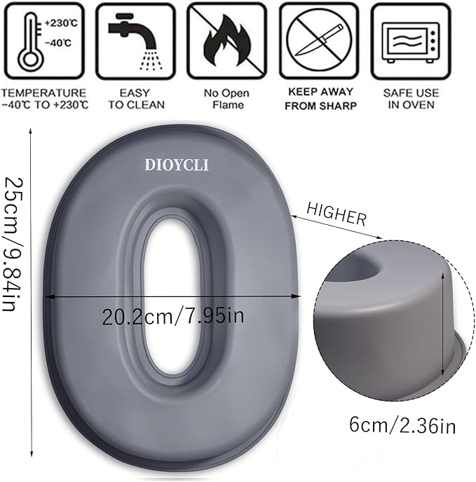 Dioycli Large Number Cake Pans for Baking 3D Cake Silicone Cake Mold DIY Personalized Cake Pan for Birthday and Wedding Anniversary Number 0 Cake Pan of 10 Inch
