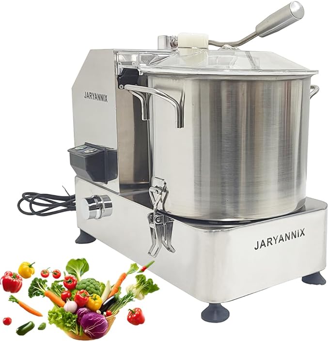 9L Commercial Food Processor Stainless Steel Meat Vegetable Chopper Multifunctional Food Cutter Meat Grinder Meatball Beater 1800W Electric Blender for Fruit Vegetable Grains Garlic
