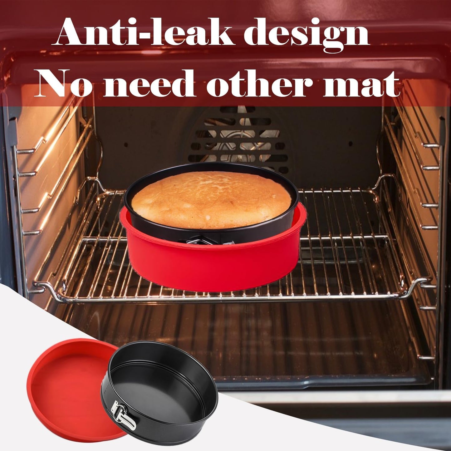SOV Silicone round cake Pan, 6 inch Nonstick smash Pans for Layer, Smash, and Cheese Cakes, 3 packs