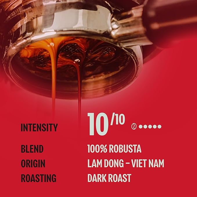 BAZAN COFFEE - Too Strong Robusta Vietnamese Whole Bean Coffee Dark Roast, Single Origin, High Caffeine & Low Acid Coffee, Bold Espresso Coffee Beans for Espresso Lovers, Full Bodied Flavor - 32oz Bag