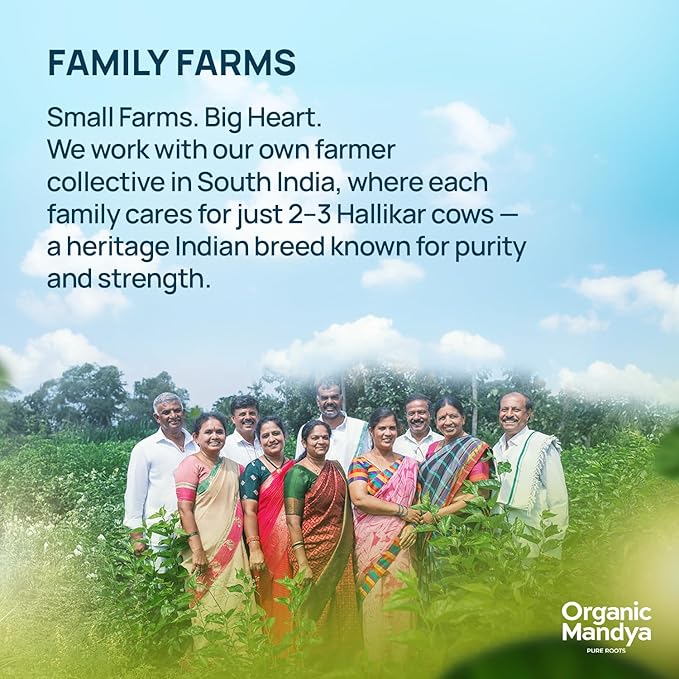 Organic Mandya Grass Fed Ghee A2 Butter, Pasture Raised, Lactose Free, Stress-Free Cattle, Ethically Sourced | Fermented A2 Ghee (9.3 oz / 275 ml)