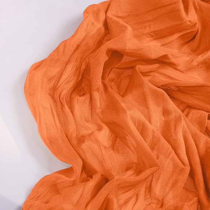 Orange Cheesecloth Table Runner Christmas Table Runner Boho Gauze 120 Inches Cheese Cloth Table Decor for Xmas Holiday Season Parties Weddings Bridal Baby Shower Party Decor