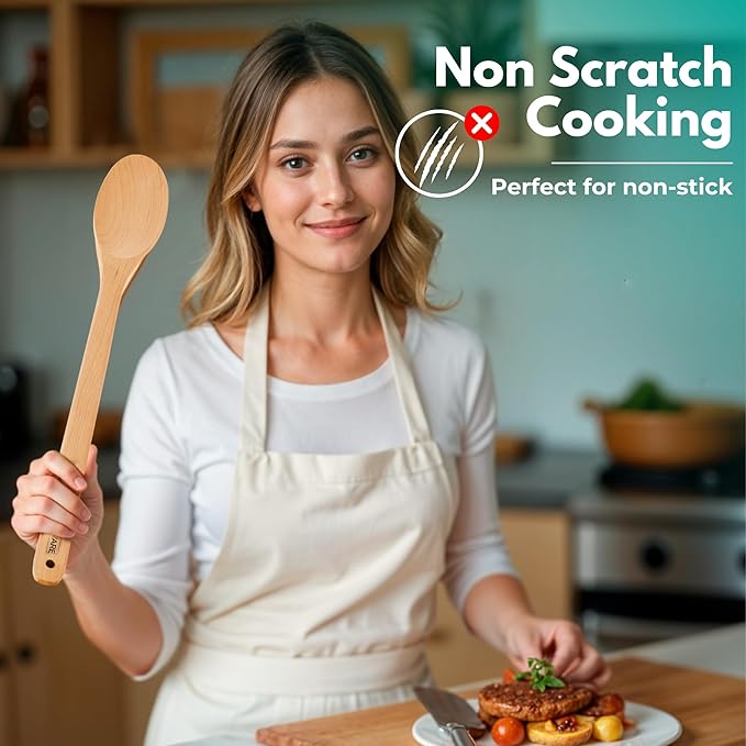 Extra Long Wooden Spoon, 18-inch Heavy Duty Stir Paddle for Cooking in Big Pots - Large Cooking Spoon For Cajun, Brewing, Mixing, Stirring - Solid Natural Hard Wood Large Spatula