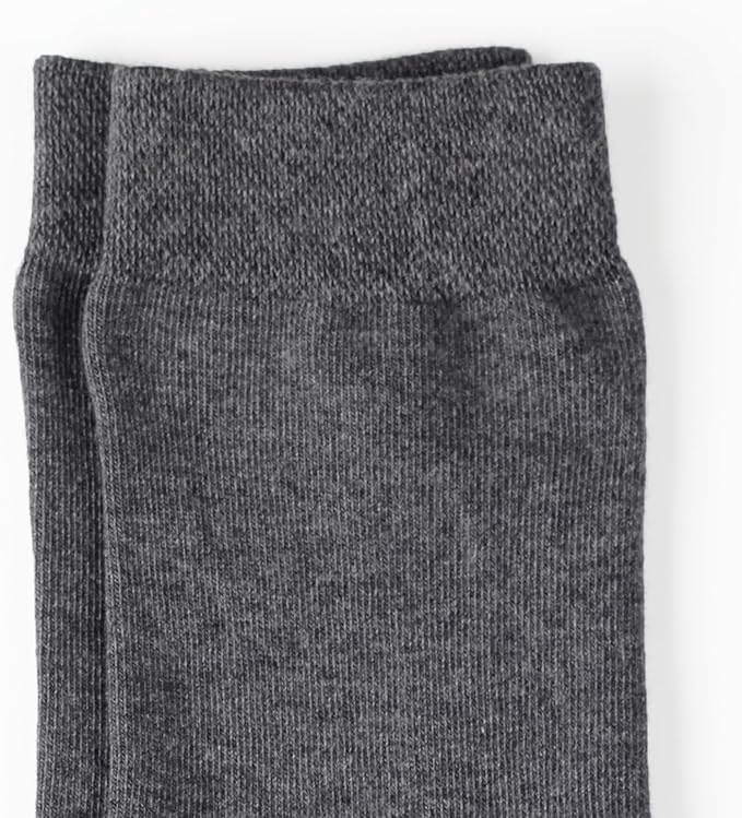 COTTON DAY Women's Soft Combed Cotton Dress Socks Seamless Toe Black White Gray Navy Blue Brown Beige